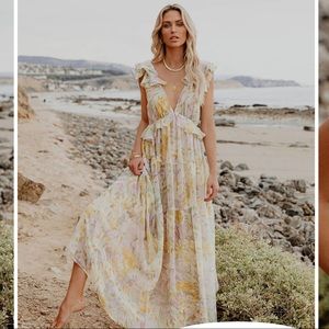 SPRING FLING FLORAL RUFFLE TIERED MAXI DRESS